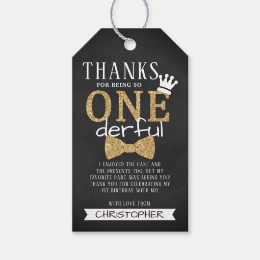 ONEderful 1st誕生日パーティーありがとう ギフトタグ (正面)
