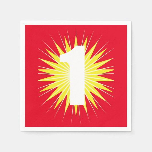 Onederful 1st誕生日パーティー スタンダードカクテルナプキン (正面)