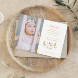 Onederful 1st誕生日フォトサンキューカード 招待状