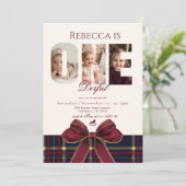 OneDerful 1st Birthday Holiday party Photo 招待状 (スタンド正面)