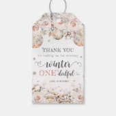 ONEderful 1th誕生日ピンク冬ワンダーランド ギフトタグ (正面)