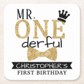 ONEderful 1th Birthdayパーティー スクエアペーパーコースター (正面)