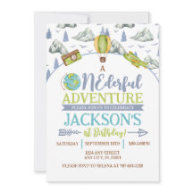 Onederful Adventure 1st Birthday招待状