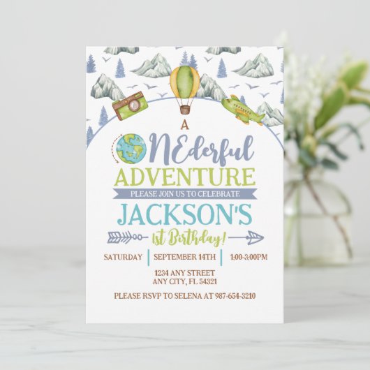 Onederful Adventure 1st Birthday招待状 招待状 (スタンド正面)