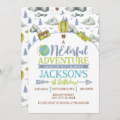 Onederful Adventure 1st Birthday招待状 招待状 (正面/裏面)