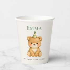 Onederful Bear First Birthday Paper Cups 紙コップ
