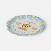 Onederful Bear First Birthday Paper Plates ペーパープレート (アングル)
