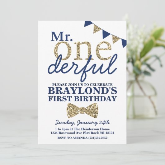 Onederful Blue氏と金ゴールドファースト誕生日Invitati 招待状 (スタンド正面)