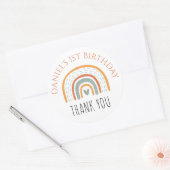 Onederful Boho Rainbow 1st Birthday ラウンドシール (封筒)