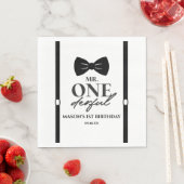 ONEderful Bow Tie第1誕生日パーティー スタンダードランチョンナプキン (インサイチュ)