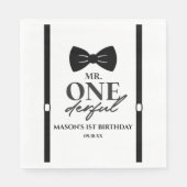 ONEderful Bow Tie第1誕生日パーティー スタンダードランチョンナプキン (正面)