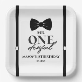 ONEderful Bow Tie第1誕生日パーティー ペーパープレート