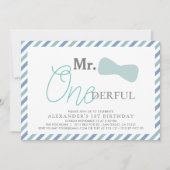 ONEderful Boy Blue 1st Birthday 招待状 (正面)