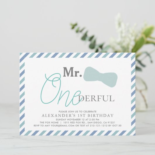 ONEderful Boy Blue 1st Birthday 招待状 (スタンド正面)