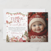 ONEderful Christmas Photo Thank You 招待状 (正面)