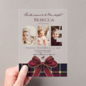 Onederful Girl 1st Birthday Photo Preppy Holiday  アクリル招待状 (インサイチュ (ポータブル))