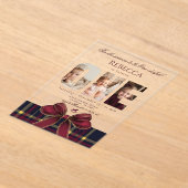 Onederful Girl 1st Birthday Photo Preppy Holiday  アクリル招待状 (レイダウン)