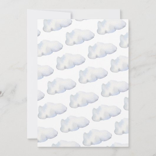 ONEderful Hot Air Balloon Boy 1st Birthday Blue 招待状 (裏面)