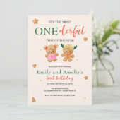 Onederful Joint Christmas Twins 1st Birthday 招待状 (スタンド正面)