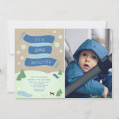 Onederful Life Winter Photo 1st Birthday 招待状 (正面)