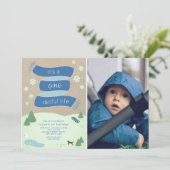Onederful Life Winter Photo 1st Birthday 招待状 (スタンド正面)