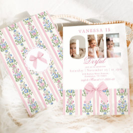 Onederful Love Shack 1st Birthday Photo collage 招待状