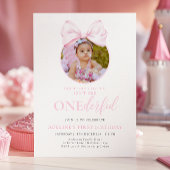 Onederful Pink Girl 1st Birthday Invitations 招待状