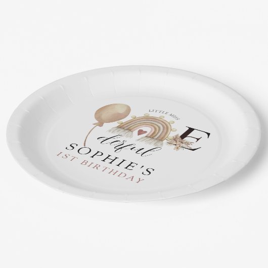 ONEderful Rainbow Girl's誕生日 ペーパープレート (アングル)