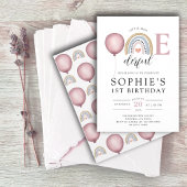 Onederful Rainbow Girl's 1st Birthday 招待状