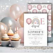 Onederful Rainbow Girl's 1st Birthday 招待状