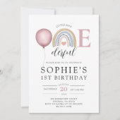 Onederful Rainbow Girl's 1st Birthday 招待状 (正面)