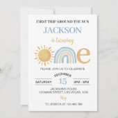 Onederful Sunshine Rainbow 1st誕生日招待状 招待状 (正面)