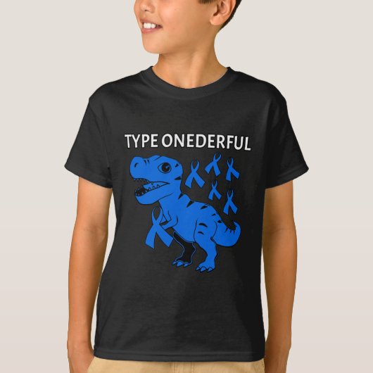 Onederful T-レックス1型糖尿病認識度 Tシャツ (正面)
