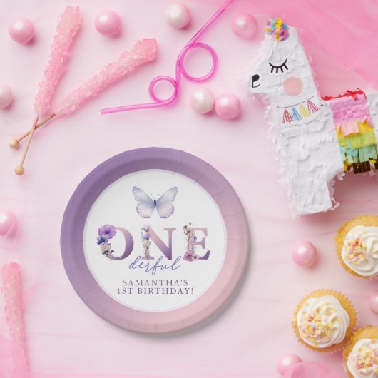 Onederful Wildflower 1st誕生日紙プレート ペーパープレート (パーティー)