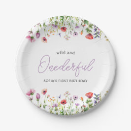 Onederful Wildflower First Birthday Paper Plate ペーパープレート