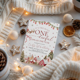 ONEderful Winter Birthday Invitation 招待状