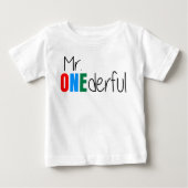 Onederful Wonderful氏の子供の誕生日のTシャツ ベビーTシャツ (正面)