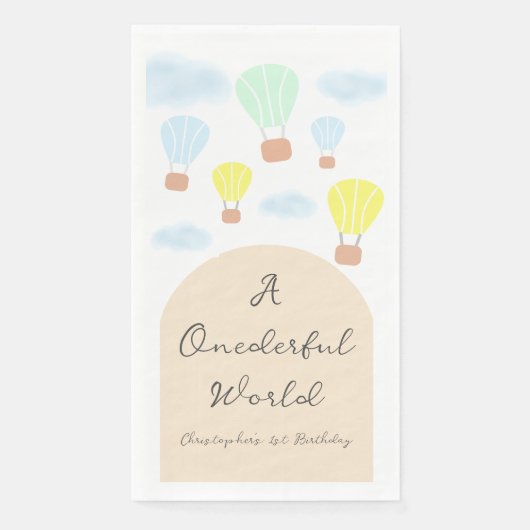 Onederful World Hot Air Balloon 1st Birthday (正面)