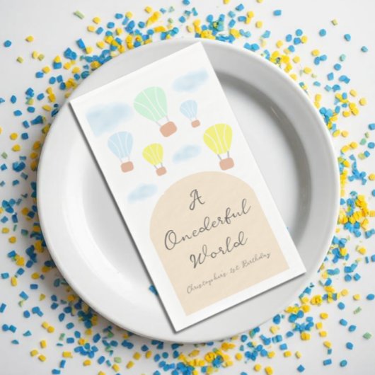 Onederful World Hot Air Balloon 1st Birthday