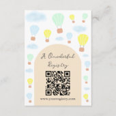 Onederful World Hot Air Balloon 1st Birthday エンクロージャーカード (正面)