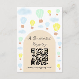 Onederful World Hot Air Balloon 1st Birthday エンクロージャーカード