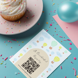 Onederful World Hot Air Balloon 1st Birthday エンクロージャーカード