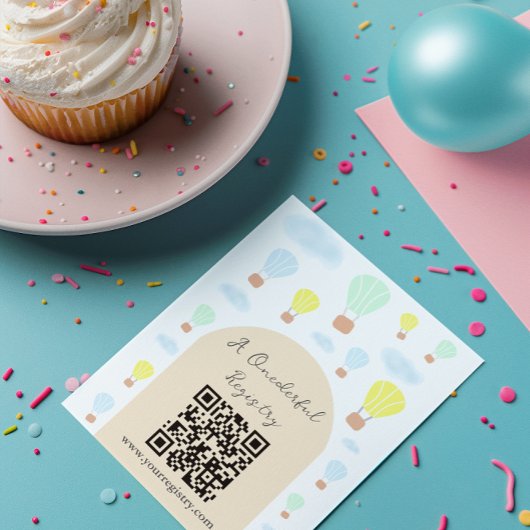 Onederful World Hot Air Balloon 1st Birthday エンクロージャーカード