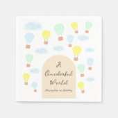 Onederful World Hot Air Balloon 1st Birthday スタンダードカクテルナプキン (正面)