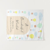 Onederful World Hot Air Balloon 1st Birthday タペストリー (正面(横))