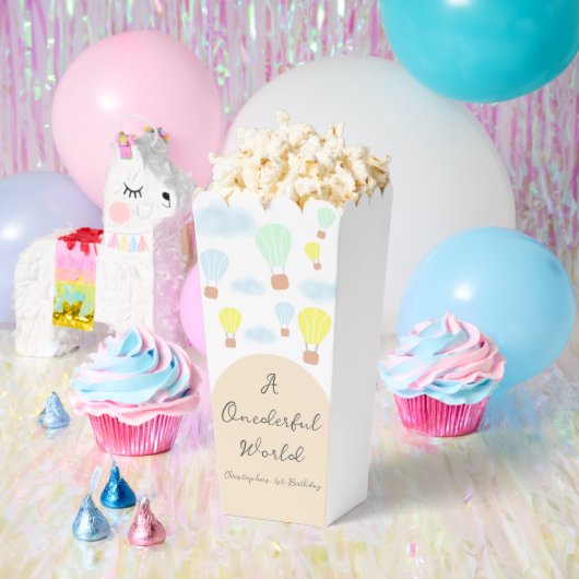 Onederful World Hot Air Balloon 1st Birthday フェイバーボックス (パーティー)