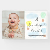 Onederful World Hot Air Balloon 1st Birthday 横断幕 (横)