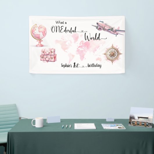 ONEderful World Pink 1st birthdayバナー 横断幕 (トレードショー)