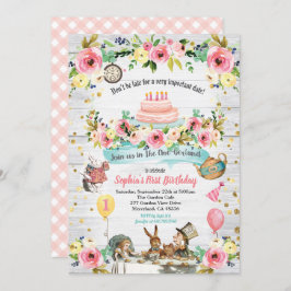 ONEderlandベビー1歳の招待金ゴールド 招待状