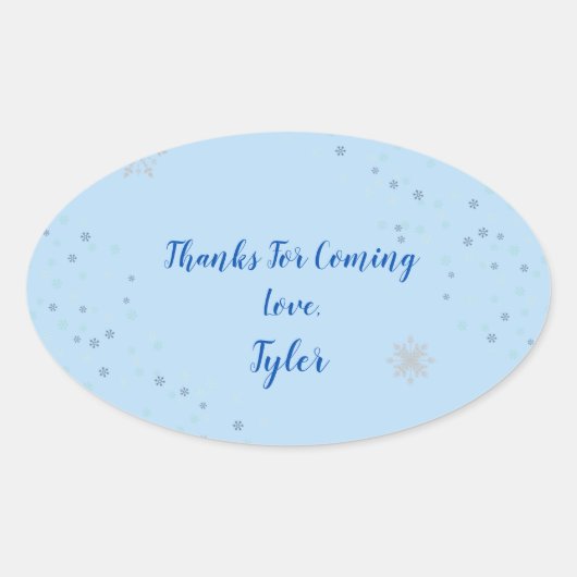 Onederland Boyパーティーありがとうステッカー 楕円形シール (正面)